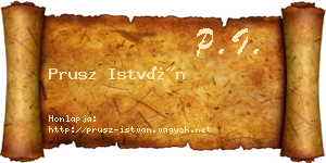 Prusz István névjegykártya